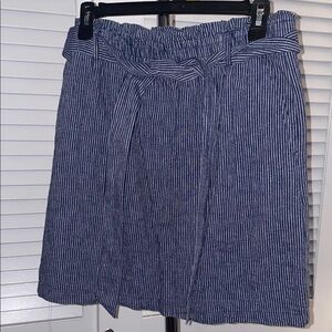 J. Crew Blue and White Striped A-Line Skirt